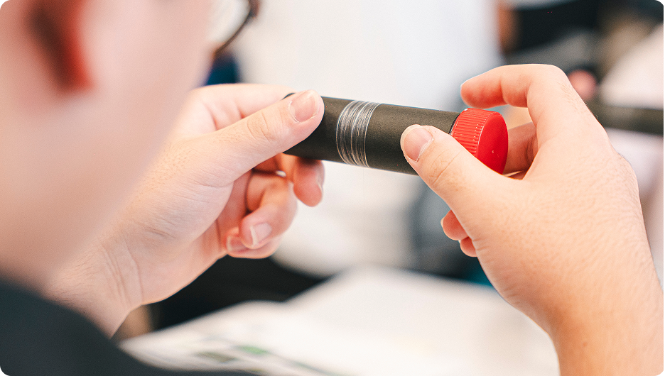 カイコのふれあい体験